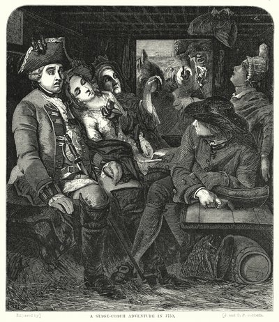 Avventura in diligenza nel 1750 da William Powell after Frith